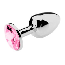Generique Plug Bijou Strass Rose - LARGE 8 x 4cm